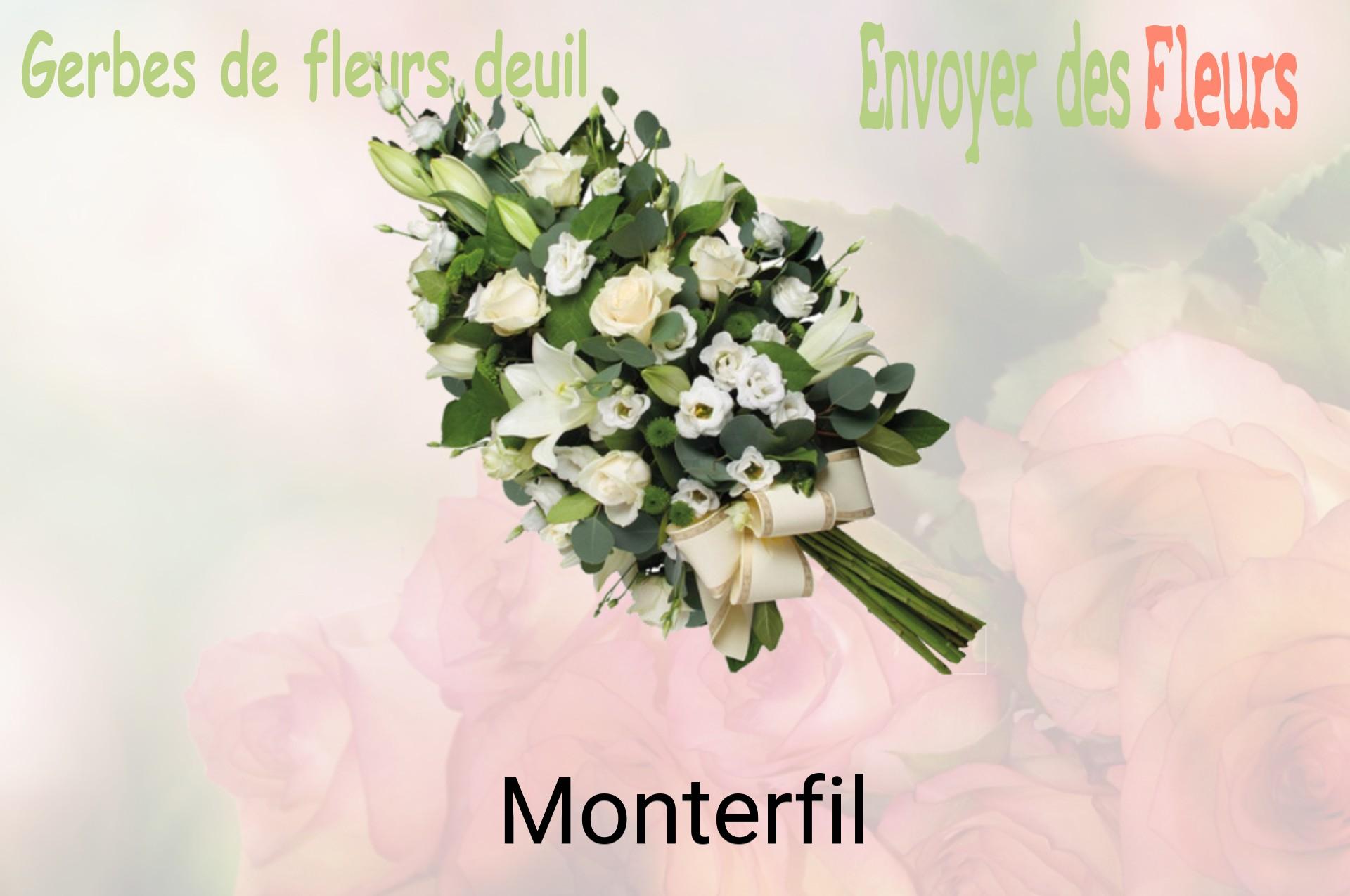 Gerbe de fleurs de deuil livrée à Monterfil